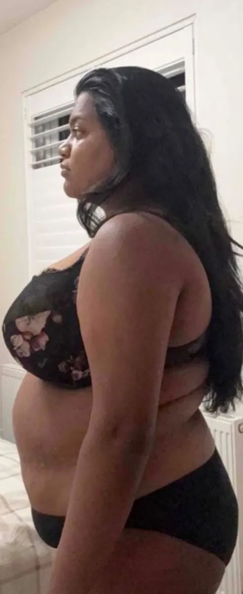 Alana before coaching, side view