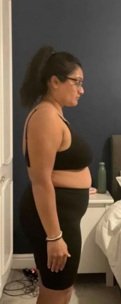 Sheena before coaching, side view